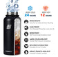 32oz Insulated Water Bottle with Straw - Powder Coated Black