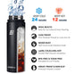 22oz Insulated Water Bottle with Straw - Powder Coated Black