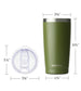 20oz Travel Tumbler With Sliding Lid - Powder Coated Olive