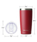 20oz Travel Tumbler With Sliding Lid - Wine Powder Coated