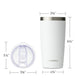20oz Travel Tumbler With Sliding Lid - Powder Coated White