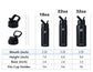 22oz Insulated Water Bottle with Straw - Powder Coated Black