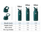 32oz Insulated Water Bottle with Straw - Powder Coated Forest Green