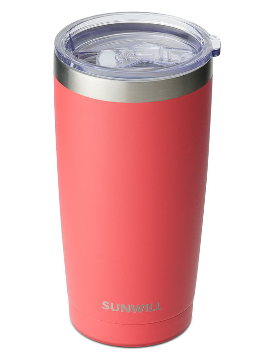 20oz Travel Tumbler With Sliding Lid - Powder Coated Coral