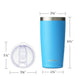 20oz Travel Tumbler With Sliding Lid - Powder Coated Royal Blue