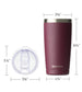 20oz Travel Tumbler With Sliding Lid - Powder Coated Plum