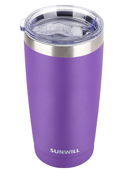 20oz Travel Tumbler With Sliding Lid - Purple Powder Coated