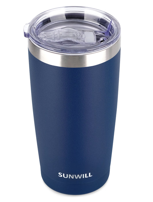 20oz Travel Tumbler With Sliding Lid - Navy Powder Coated