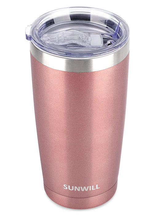 20oz Travel Tumbler With Sliding Lid - Pearlized Rose Gold