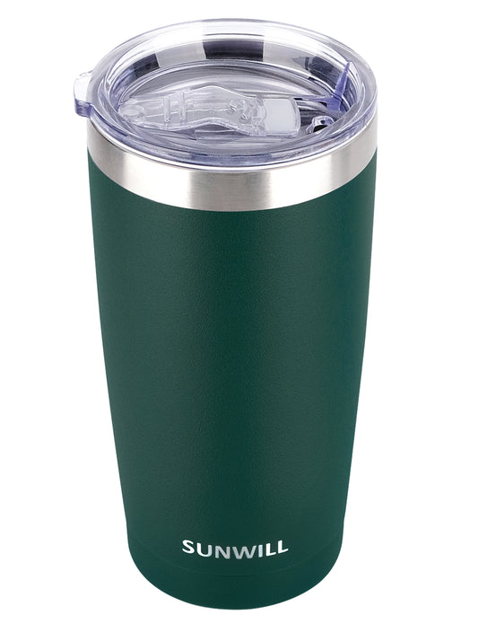 20oz Travel Tumbler With Sliding Lid - Powder Coated Dark Green