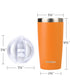 20oz Travel Tumbler With Sliding Lid - Powder Coated Orange