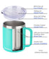 14oz Coffee Mug With Sliding Lid - Powder Coated Teal