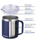 14oz Coffee Mug With Sliding Lid - Powder Coated Navy Blue