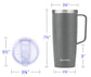 24oz Coffee Travel Mug With Sliding Lid - Powder Coated Cool Grey