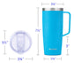 24oz Coffee Travel Mug With Sliding Lid - Powder Coated Royal Blue