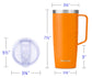 24oz Coffee Travel Mug With Sliding Lid - Powder Coated Orange