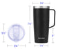 24oz Coffee Travel Mug With Sliding Lid - Powder Coated Black