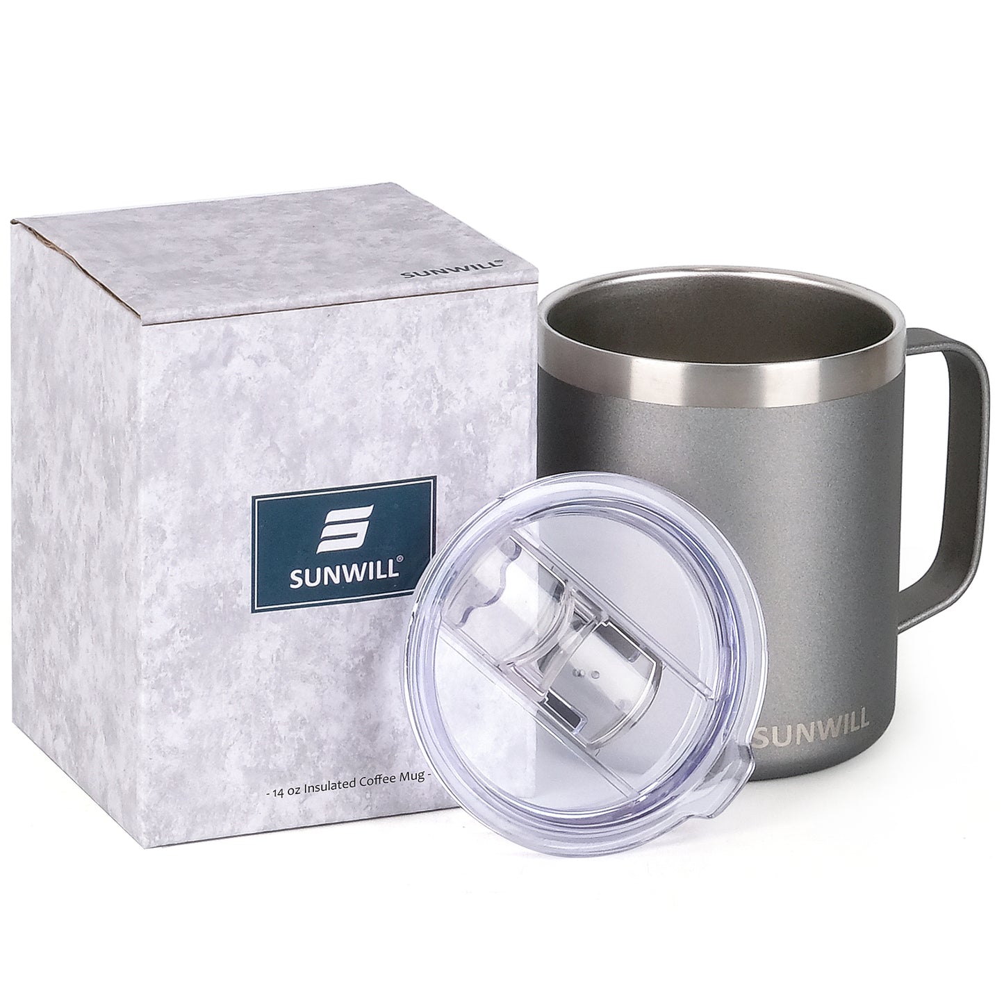 14oz Coffee Mug With Sliding Lid - Cool Gray