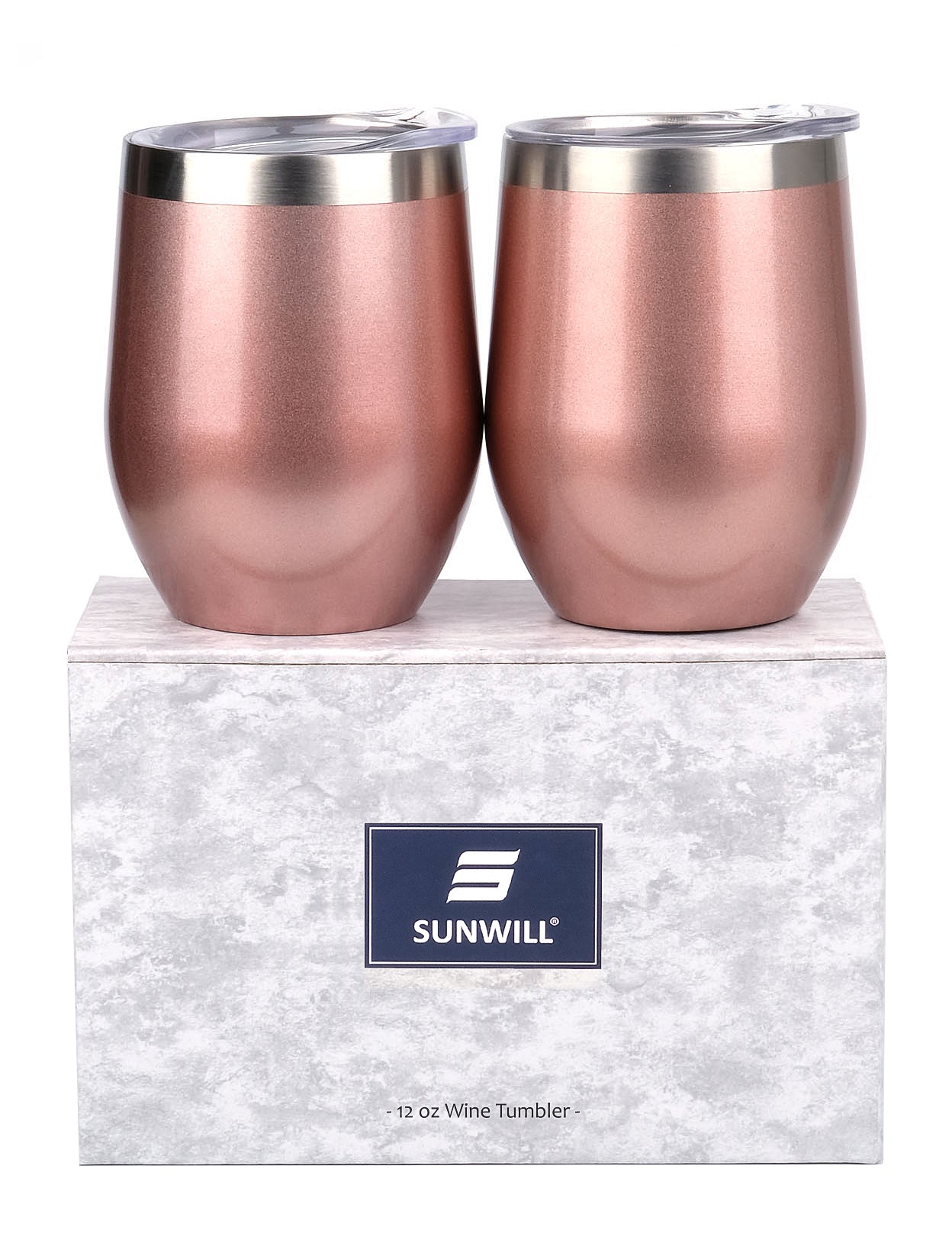 12oz Wine Tumbler With Lid - Rose Gold