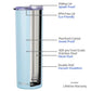 20oz Skinny Tumbler With Straw and Lid - Pearl Blue