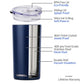 12oz Skinny Tumbler With Sliding Lid - Navy Blue