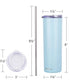 20oz Skinny Tumbler With Straw and Lid - Pearl Blue