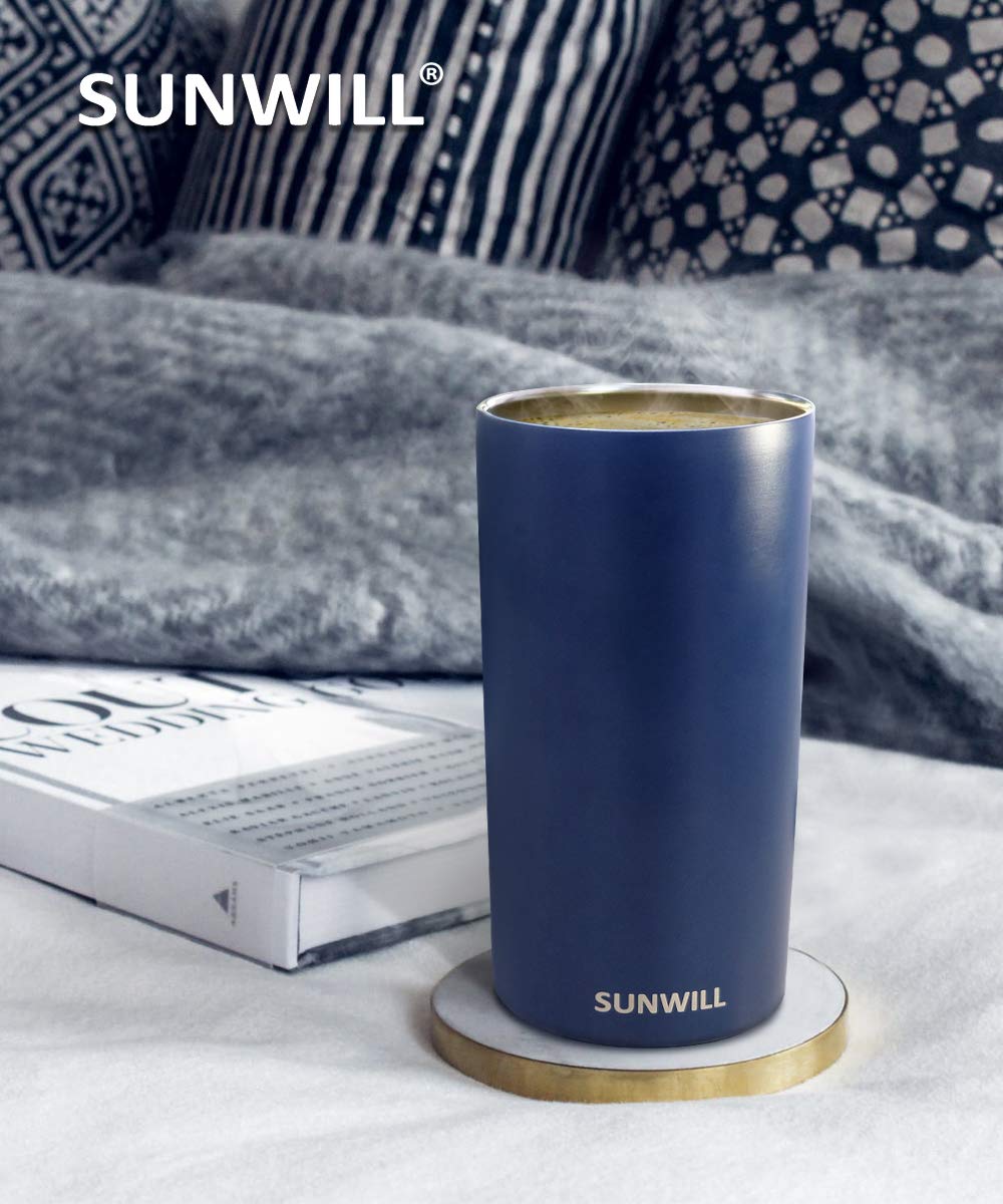 14oz Coffee Mug With Sliding Lid - Powder Coated Navy Blue – SunwillBiz