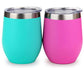 12oz Wine Tumbler With Lid - Teal & Magenta