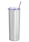 20oz Skinny Tumbler With Straw and Lid - Silver