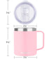 14oz Coffee Mug With Sliding Lid - Powder Coated Sakura & Mint