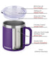 14oz Coffee Mug With Sliding Lid - Powder Coated Purple