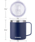 14oz Coffee Mug With Sliding Lid - Powder Coated Navy Blue