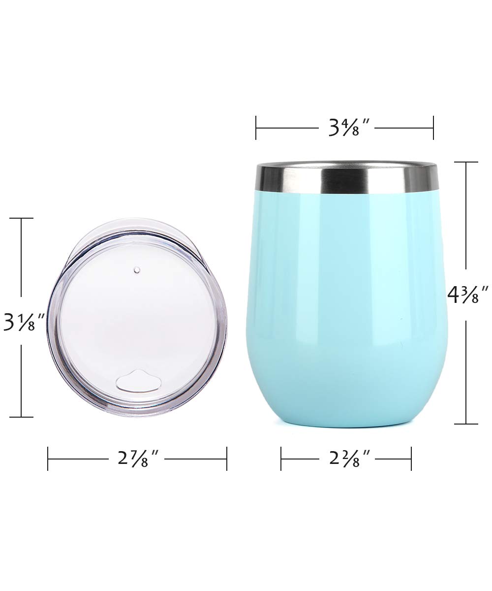 12oz Wine Tumbler With Lid - Pearl Blue
