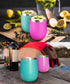 12oz Wine Tumbler With Lid - Teal & Magenta