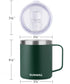 14oz Coffee Mug With Sliding Lid - Powder Coated Forest Green & Plum