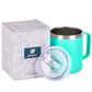 14oz Coffee Mug With Sliding Lid - Powder Coated Teal