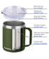 14oz Coffee Mug With Sliding Lid - Powder Coated Olive