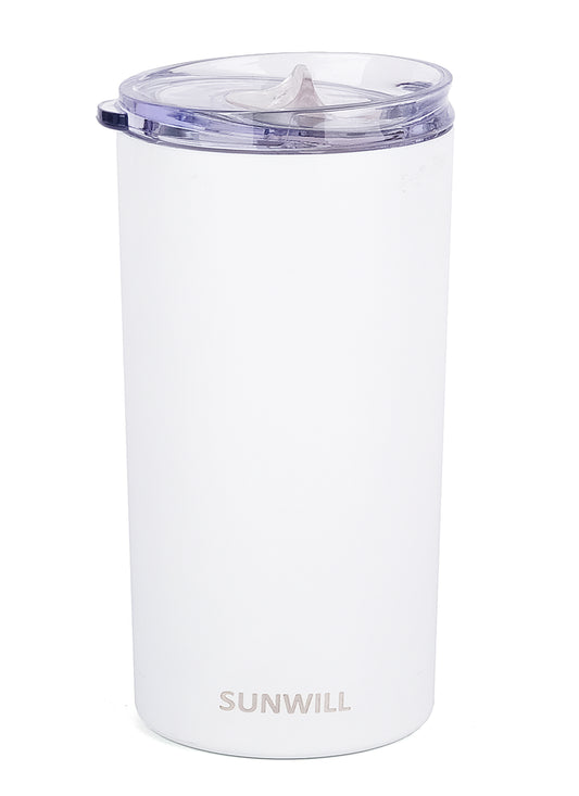 12oz Skinny Tumbler With Sliding Lid - White