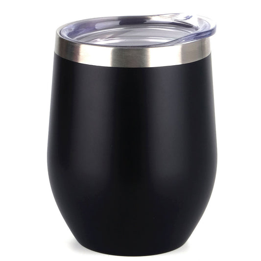 12oz Wine Tumbler With Lid - Black