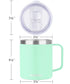 14oz Coffee Mug With Sliding Lid - Powder Coated Mint
