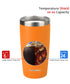 20oz Travel Tumbler With Sliding Lid - Powder Coated Orange