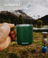 14oz Coffee Mug With Sliding Lid - Powder Coated Forest Green & Plum