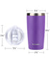 20oz Travel Tumbler With Sliding Lid - Purple Powder Coated