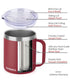 14oz Coffee Mug With Sliding Lid - Powder Coated Wine Red