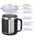 14oz Coffee Mug With Sliding Lid - Powder Coated Black