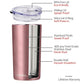 12oz Skinny Tumbler With Sliding Lid - Rose Gold